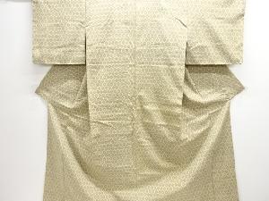 アンティーク　亀甲模様織り出し手織り紬着物